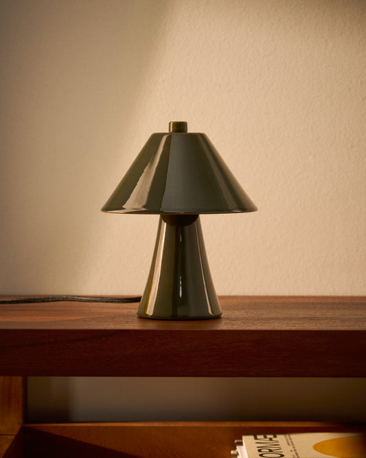Ceren green ceramic table lamp 13 cm