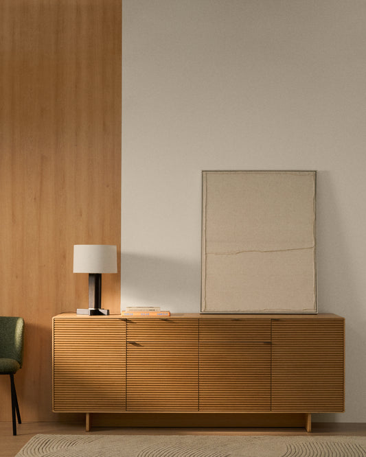 Buffet Norlen 4 portes et 2 tiroirs en placage de chêne avec finition naturelle FSC Mix Credit 194,5 x 78 cm
