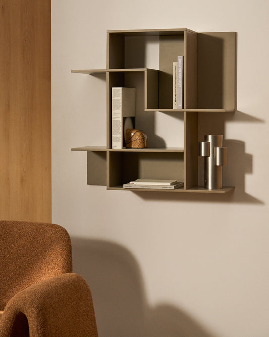 Ina modular shelving unit in taupe lacquered MDF 80 x 80cm FSC 100%