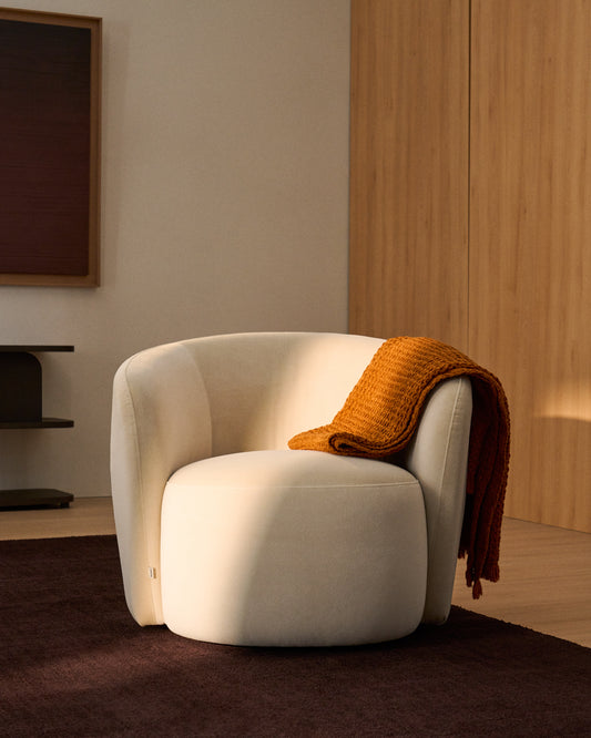 Odenia swivel armchair in pearl FSC Mix Credit