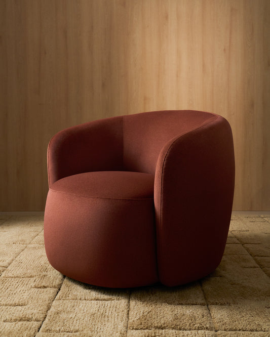 Odenia swivel armchair in terracotta FSC Mix Credit