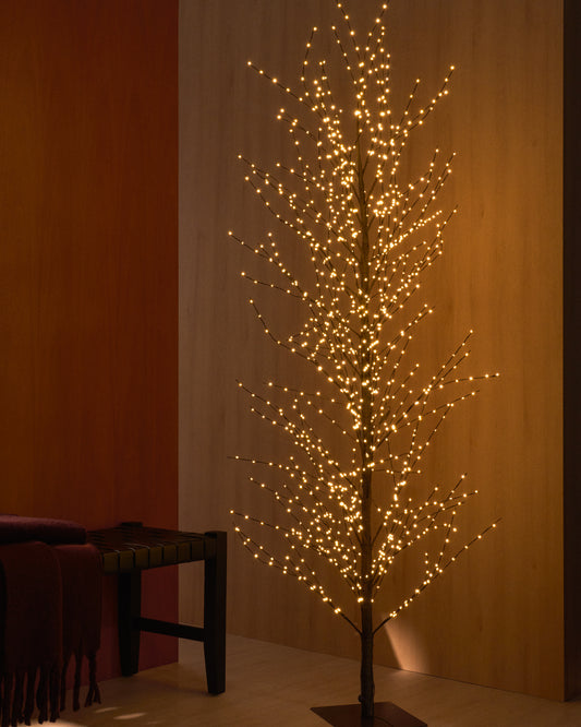 Brown Voriel LED light-up tree 213 cm