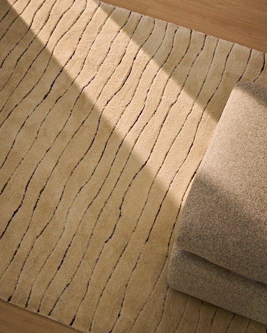 Tapis shaggy Loram beige 160 x 230 cm