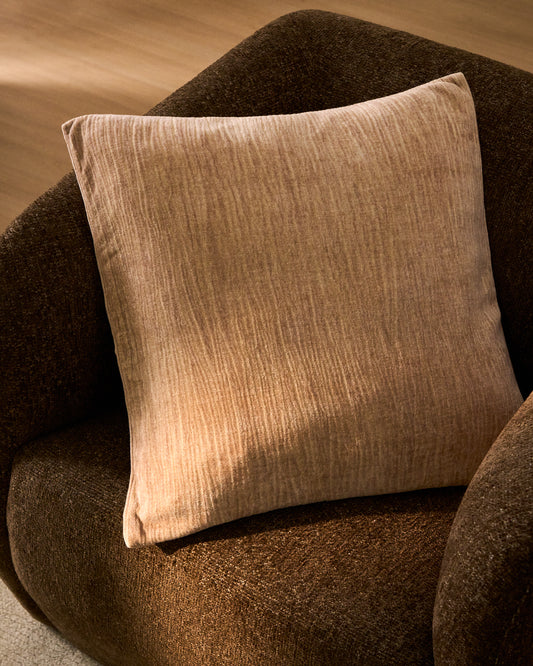 Housse de coussin Vori 100 % coton effet froissé écru 50 x 50 cm