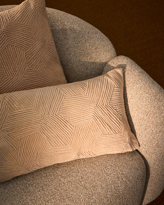 Housse de coussin Morine en velours blanc cassé 30 x 50 cm