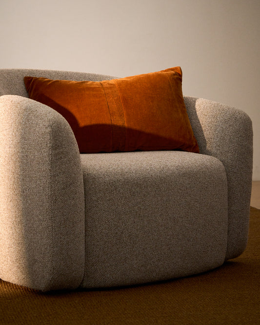Housse de coussin Tavre en velours avec détail brodé orange 30 x 50 cm