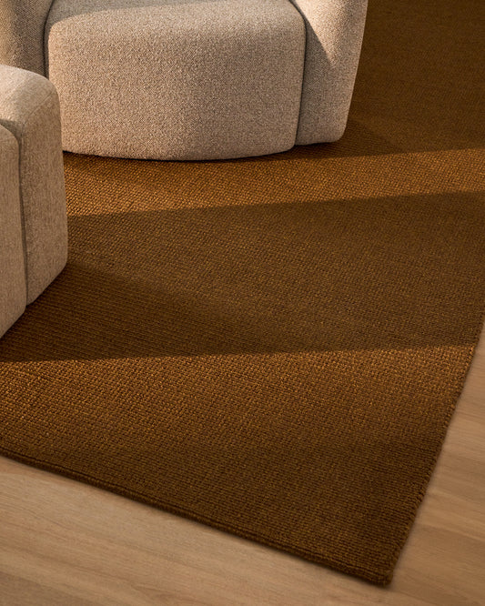 Tapis Turiane en fibres synthétiques marron 200 x 300 cm