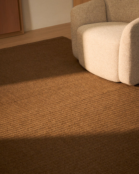 Tapis Imerna en laine marron 160 x 230 cm