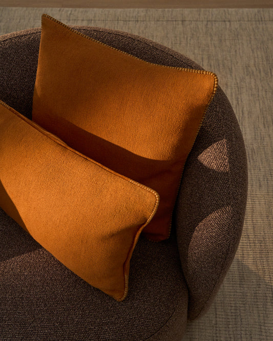 Housse de coussin Lunor avec passepoil contrasté orange 45 x 45 cm