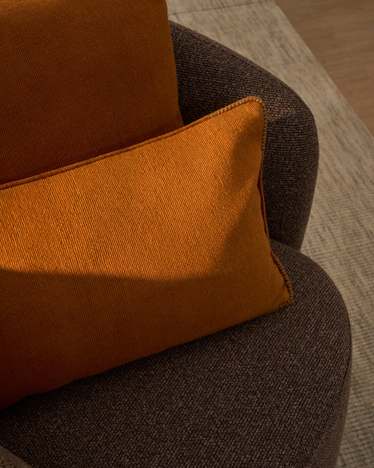 Housse de coussin Lunor avec passepoil contrasté orange 30 x 50 cm