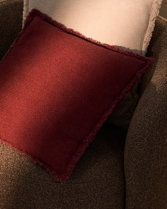 Housse de coussin Meral grenat 45 x 45 cm