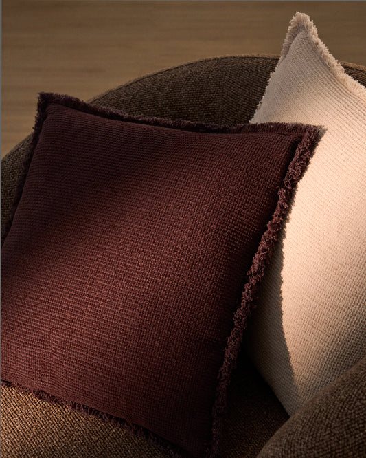 Housse de coussin Meral marron chocolat 45 x 45 cm