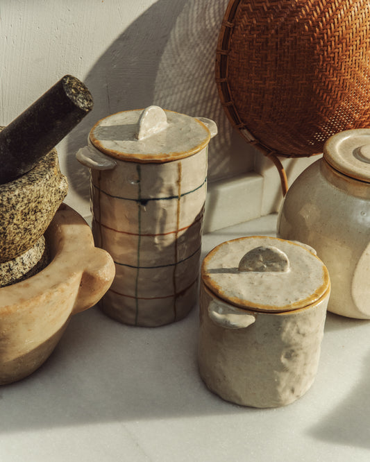 Pot Belor en céramique avec lignes multicolores 22 cm