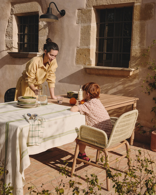 Burette d’huile Belor en céramique avec lignes multicolores