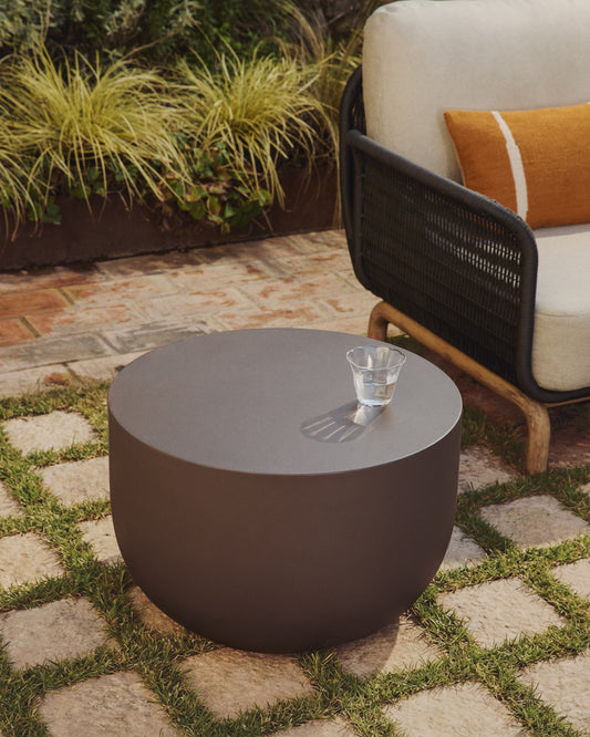 Garbet round coffee table in brown concrete Ø 60cm