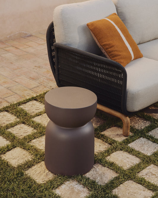 Garbet side table in brown concrete Ø 60cm