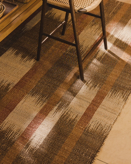Tapis Domira en jute avec motif ikat multicolore 200 x 300 cm