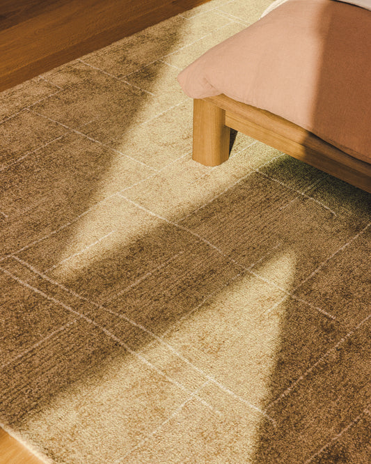 Tapis Eloda en laine et viscose moutarde 200 x 300 cm