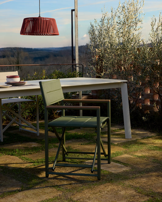 Chaise pliable d’extérieur Tisno en aluminium vert et textilène vert