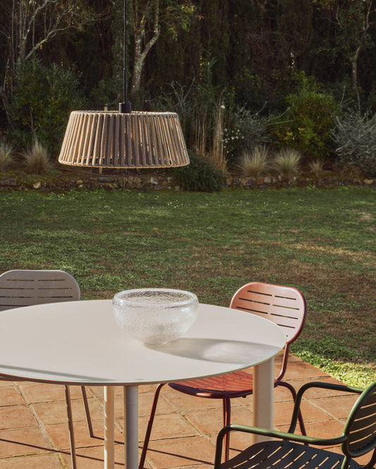 Abat-jour pour plafonnier Aldet en corde plate beige Ø 46 cm