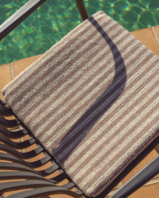 Coussin de chaise Dirome 100 % PET rayures beiges 40 x 40 cm