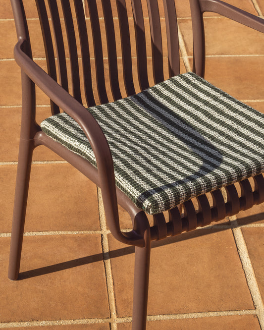 Coussin de chaise Dirome 100 % PET rayures vertes 40 x 40 cm