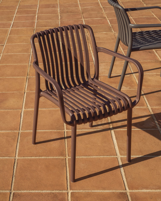 Chaise empilable d’extérieur Isabellini marron