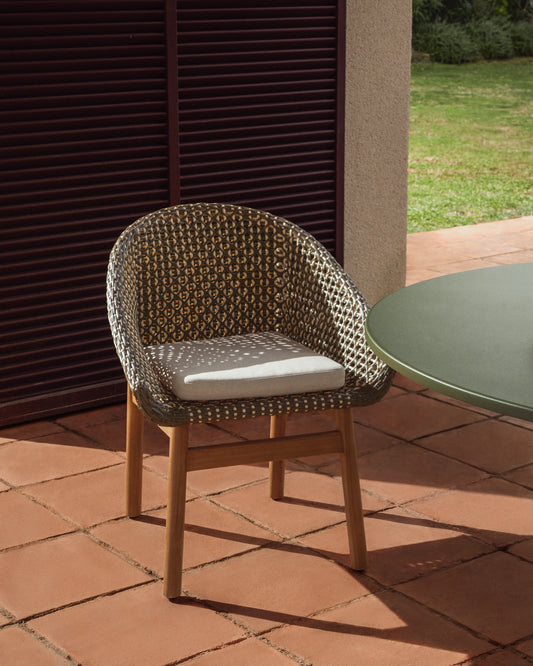 Chaise Olbia en rotin synthétique et bois de teck FSC 100 %