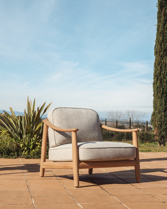 Fauteuil d’extérieur Elunda en bois de teck FSC 100 %