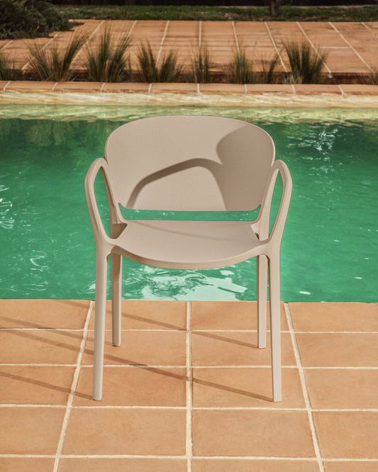 Chaise empilable d’extérieur Ania beige