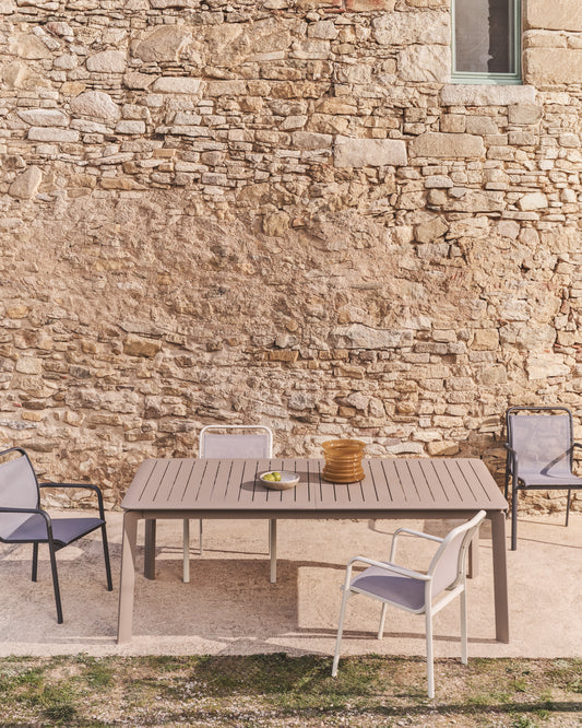 Table extensible Brela en aluminium taupe 205(287) x 100 cm