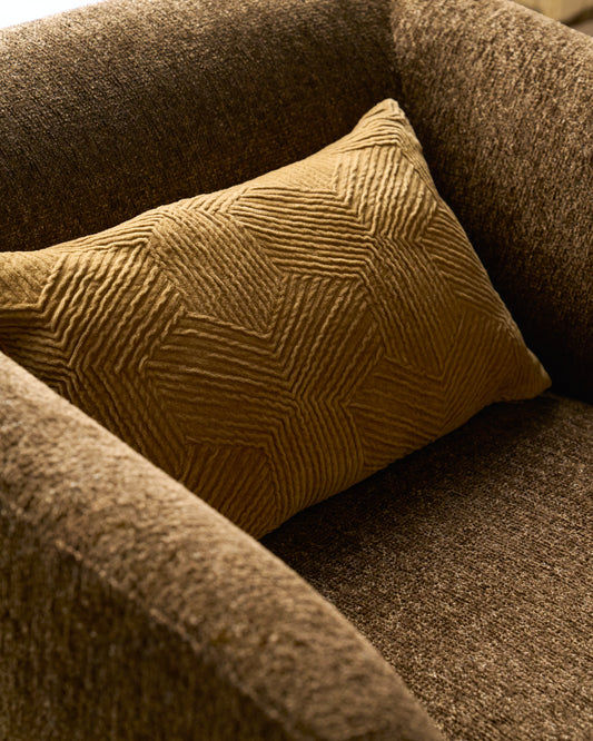 Housse de coussin Morine en velours beige 30 x 50 cm