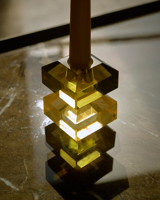 Multicoloured glass Jolan candle holder 9.5 cm
