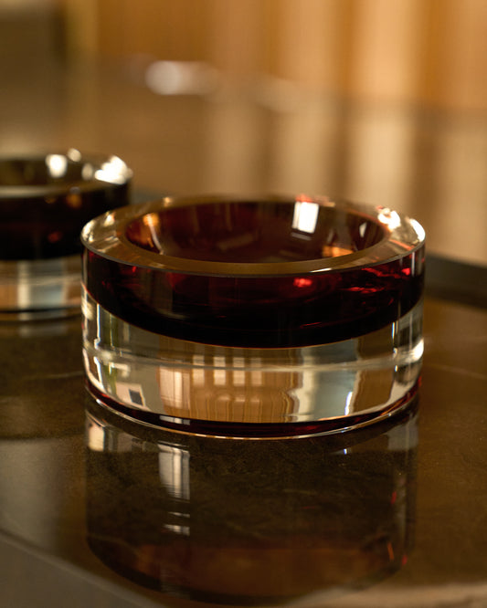 Centre de table Uconi en verre ambré Ø15 cm