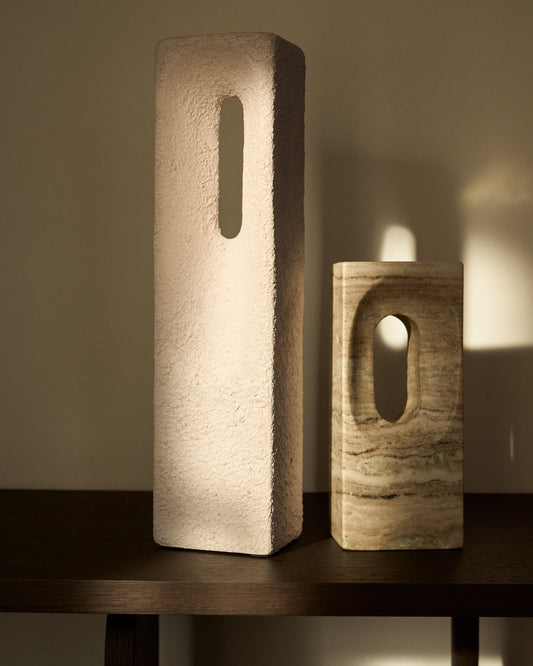 Vriona ecru papier-mâché sculpture 11 x 44.5 cm