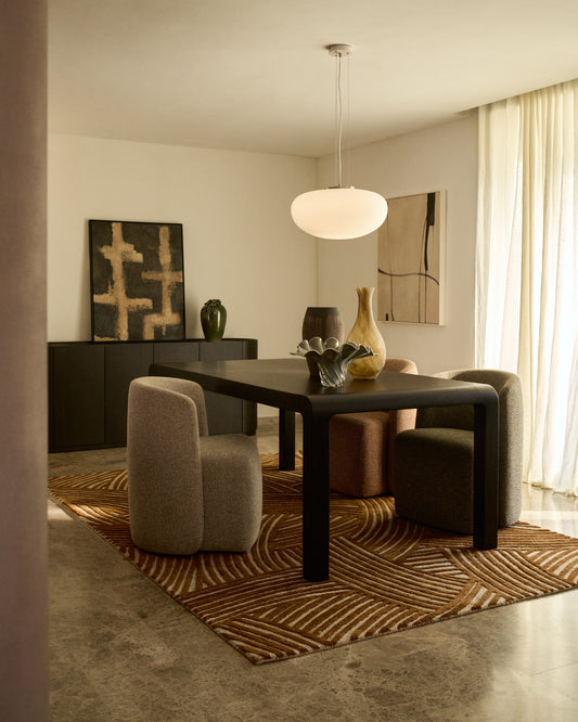 Table extensible Erisia en bois de chêne massif finition ébénisée 200 (280) x 100 cm FSC 100%