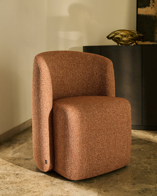 Corvena chair in terracotta chenille FSC Mix Credit