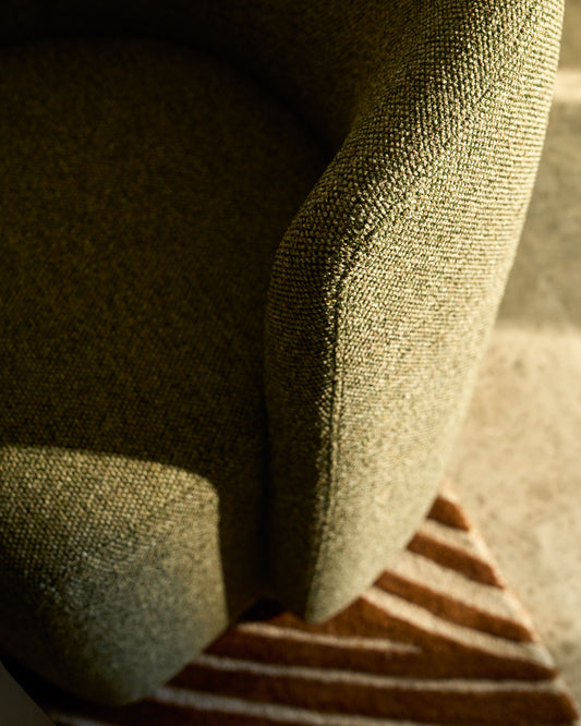 Corvena chair in olive green chenille FSC Mix Credit