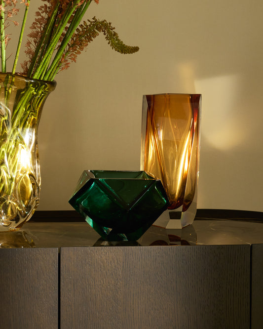 Vase Uconi en verre ambré 31 cm