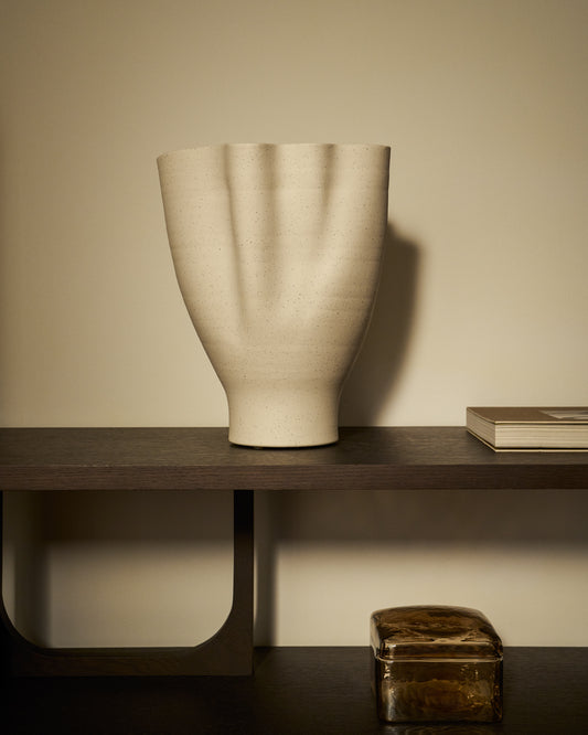 Vase Nilea en céramique écrue 35 cm