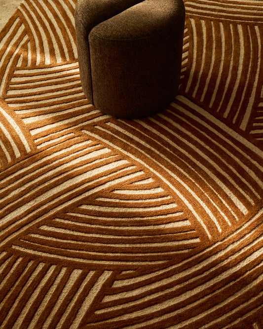 Poreni jacquard wool rug with a beige contrast 200 x 300 cm