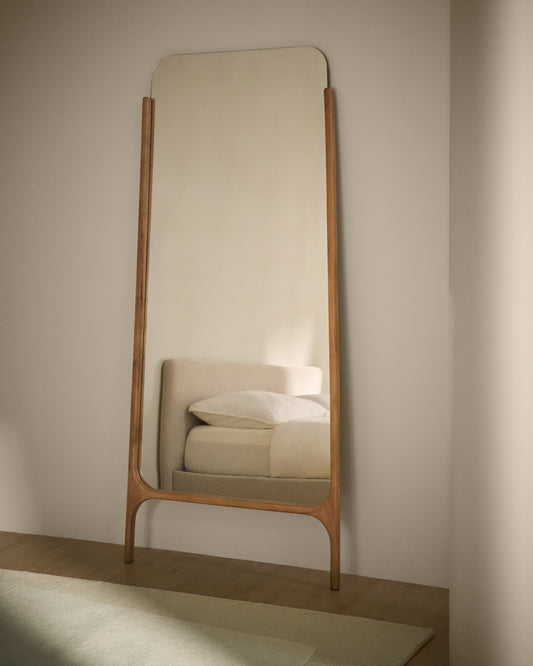 Miroir sur pied Aremi en bois de manguier ton naturel 99 x 197 cm FSC 100 %