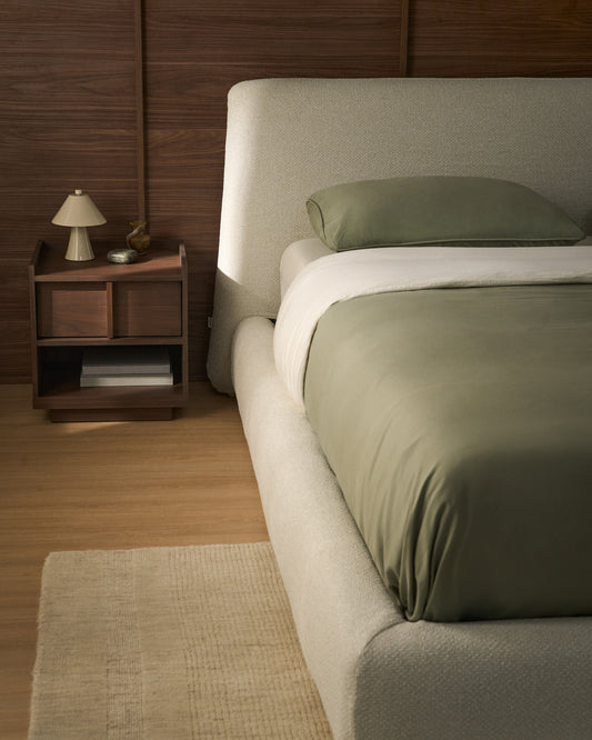 Martina bed cover in ecru chenille for mattress 180 x 200cm