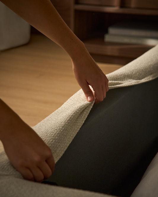 Martina bed cover in ecru chenille for mattress 160 x 200cm
