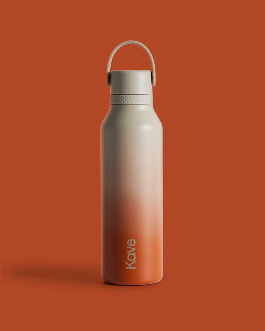 Aika beige and terracotta thermal bottle 600ml