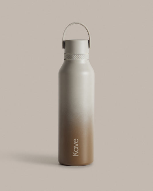 Aika beige and brown thermal bottle 600ml