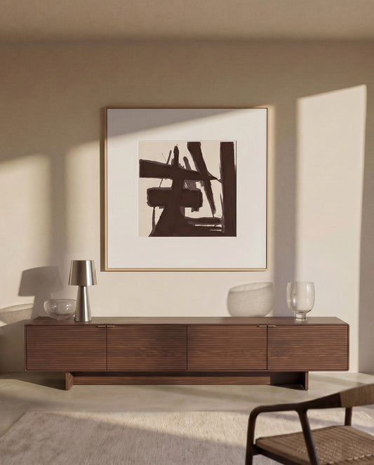 Meuble TV Norlen 4 portes en placage de noyer FSC Mix Credit 200 x 46 cm