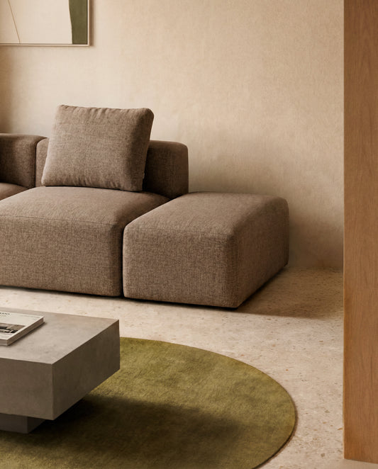 Pouf terminal Blok en chenille marron 60 x 104 cm – FSC Mix Credit
