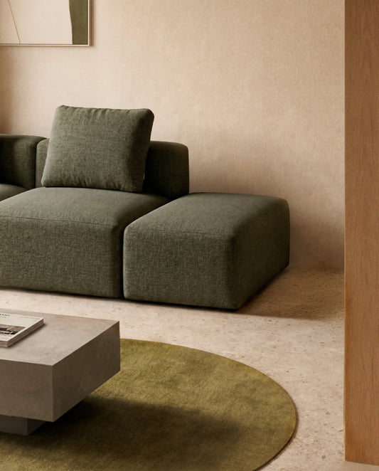 Pouf terminal Blok en chenille verte 60 x 104 cm – FSC Mix Credit