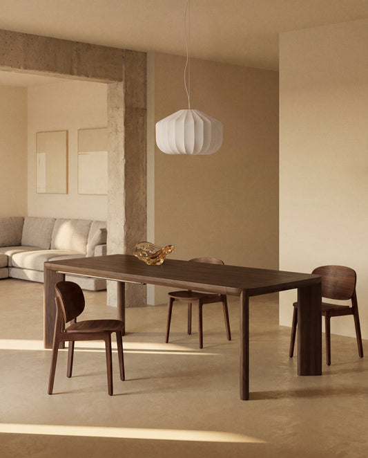 Chaise Ludara en placage de chêne avec finition noyer